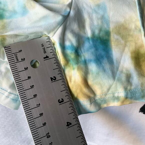 Lildy Women’s Set of Short Sleeve T-shirt & shorts, size S-M, Tie Dye White Blue - Picture 7 of 13